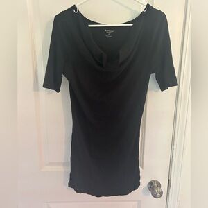 Express Black Fitted Ruched Blouse